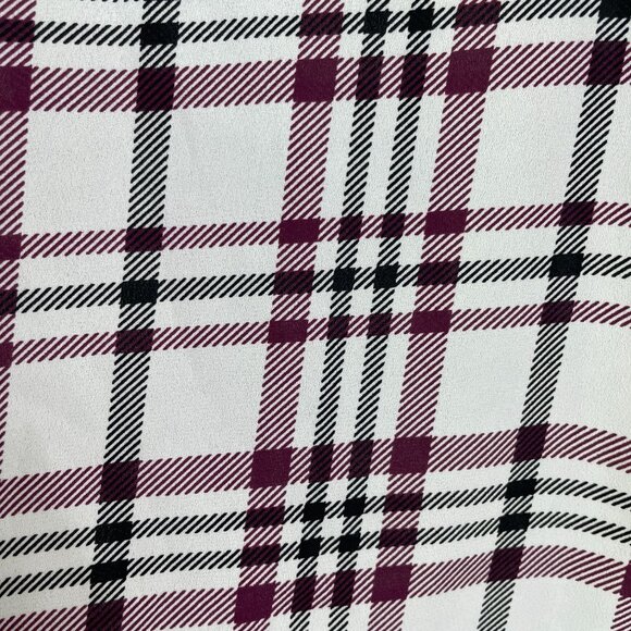 Express Portofino Shirt Womens XS Plaid Button Up Blouse Roll Tab Sleeve Top - Picture 8 of 8